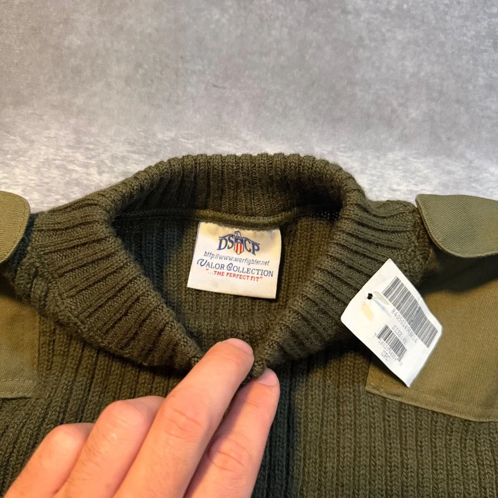 DSCP Valor Collection Military Wool Sweater Mens 40 New W Flaws Green Commando